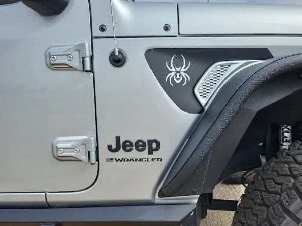 OEM Jeep Gladiator Black Widow Fender Side Vent Vinyl Decals New 2PC Set driver passenger side Wrangler Mopar