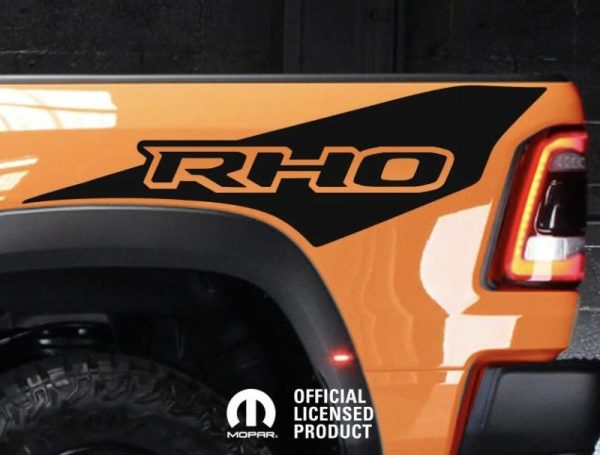 OEM Dodge Mopar Ram RHO Bedside Graphic Decals 2PC Set New Fits 4x4 Trucks Universal Mirrored