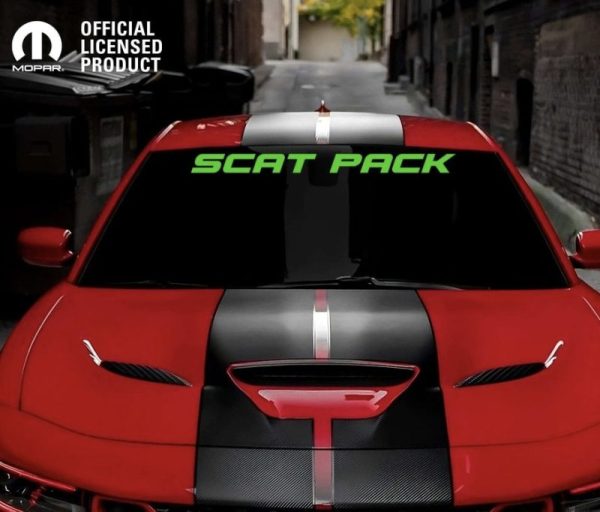 OEM Dodge Challenger Charger Scat Pack center windshield Decals New 1PC Universal Fits All Models