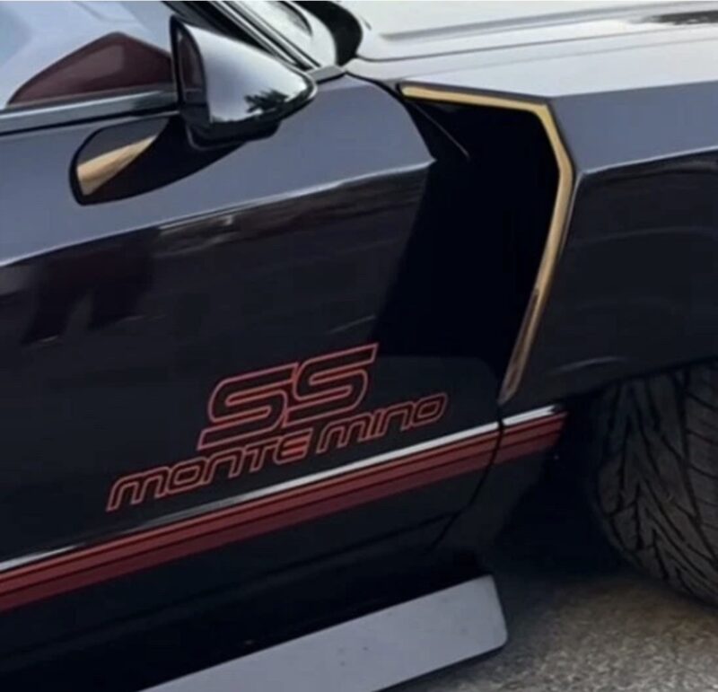 Chevy Monte Mino SS Vinyl Doors Trunk Bumper Decals Kit New 3PC Set Letters Only - Image 2