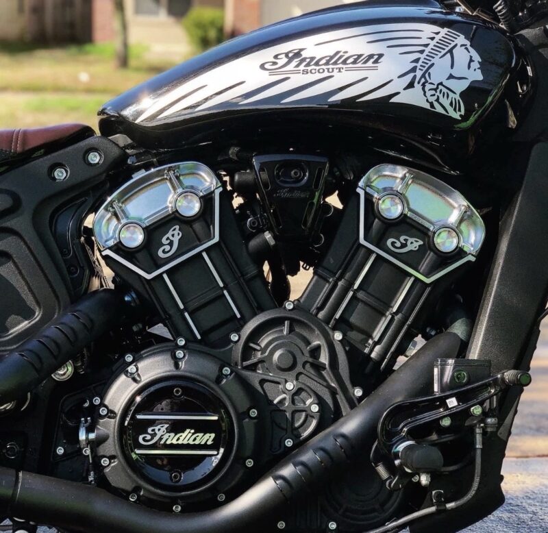 Indian Chief Scout Skull Motorcycle Gas Tank Decals 2PC Set New Handcrafted OEM - Image 2