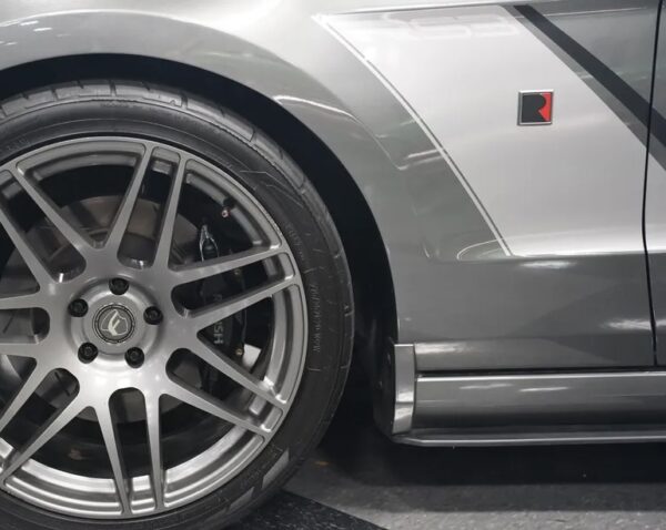 OEM ROUSH RS3 SIDE DOOR GRAPHIC DECALS NEW 2PC SET FITS MUSTANG ORACLE (MATTE BLACK/SILVER METALLIC)