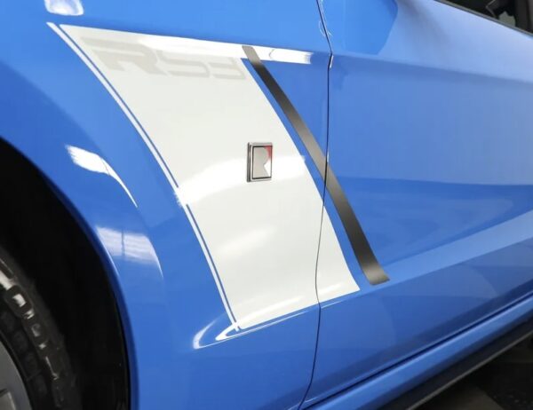 OEM ROUSH RS3 SIDE DOOR GRAPHIC DECALS NEW 2PC SET FITS MUSTANG ORACLE (MATTE BLACK/WHITE)