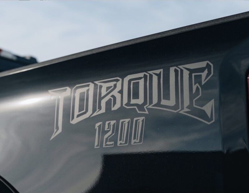 OEM FORD F-150 “TORQUE 1200” OUTLINE BEDSIDE DECALS NEW 2PC SET UNIVERSAL ORACLE VINYL