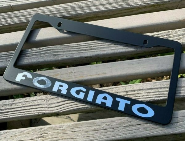 Forgiato License Plate Frame Blk Fits Mopar Dodge Chevy Mustang Qauttro Corvette