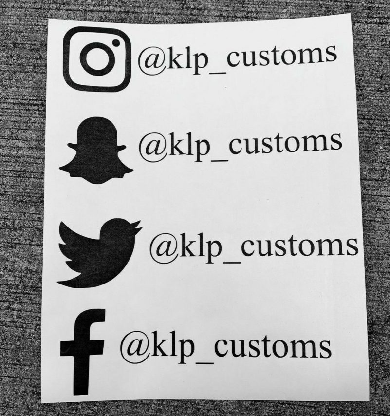 Social Media Sticker Decals Instagram Pintrest Google + Vimeo 6Pc Set