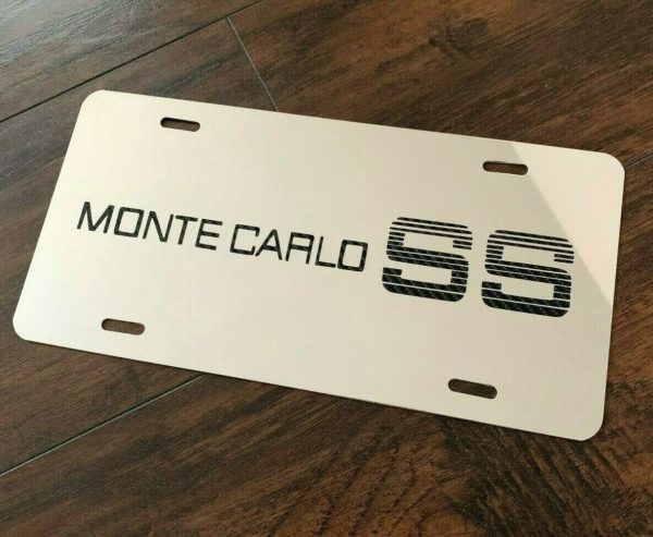 Chevrolet Monte Carlo SS Logo License Plate Chrome New Custom (Non 3D)