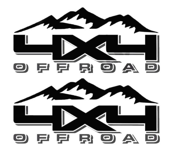 4x4 Off-Road Decal 2PC Set New Fits Jeeps Trucks Cars Universal 15"