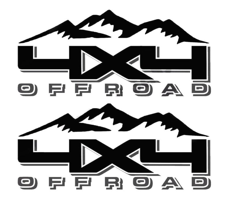 4x4 Off-Road Decal 2PC Set New Fits Jeeps Trucks Cars Universal 15"