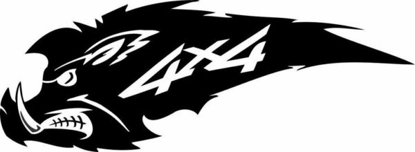 4x4 Wild Hog Decal 2PC Set New Fits Jeeps Trucks Cars Universal Tahoe Denali GMC