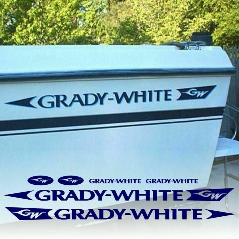 Grady White Boat Yacht Decals 6PC Set Vinyl High Quality New Stickers OEM