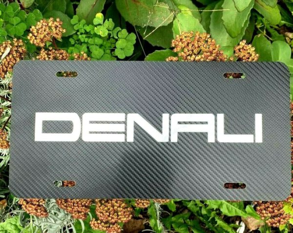 GMC Denali License Plate Carbon Fiber Chrome Logo New xl