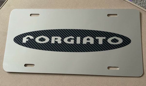 Forgiato Carbon Logo License Plate Chrome New Universal Fits Bmw Chevy Audi