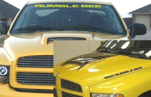 MOPAR DODGE RUMBLE BEE 1500 HOOD & WINDSHIELD DECAL KIT 3PC FITS RAM RT SRT8 SRT NEW