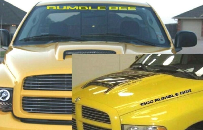 MOPAR DODGE RUMBLE BEE 1500 HOOD & WINDSHIELD DECAL KIT 3PC FITS RAM RT SRT8 SRT NEW