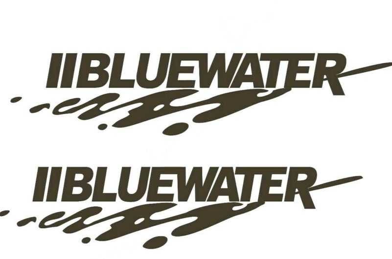 " Bluewater " Boats Yacht Decals (Set of 2) - OEM New Oracle *