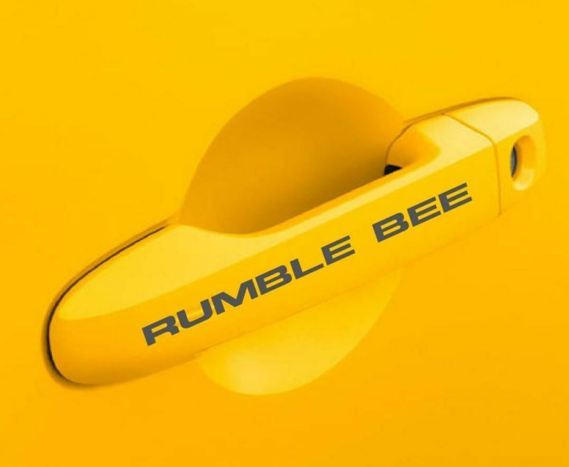 4 X Rumble Bee Door Handle Decals Stickers Graphics Vinyl New Universal