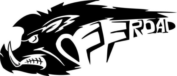 Off Road Wild Hog Decal 2PC Set New Fits Jeeps Trucks Cars Tahoe Denali GMC