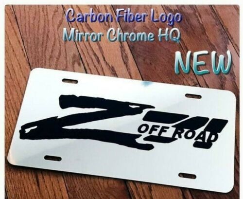 Chevrolet Z71 Off Road License Plate New Mirror Chrome Carbon Fiber Design Alumi