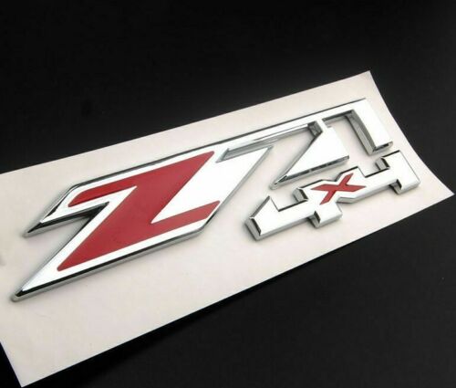 OEM Z71 4x4 Emblem Badge Fits Chevrolet Silverado Tahoe Suburban Chrome Red 1PC