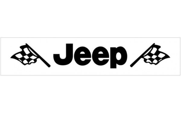 Jeep with Flags Windshield Decal - OEM Part # QJ-CJ-J302