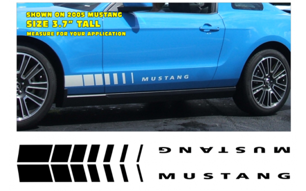 Mustang Lower Rocker Fader Stripes - Block Style Part # K123
