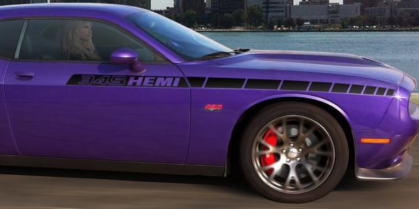 2008-2020 Dodge Challenger 345 HEMI Side Stripe Beltline Decal Kit Includes Driver & Passenger Sides