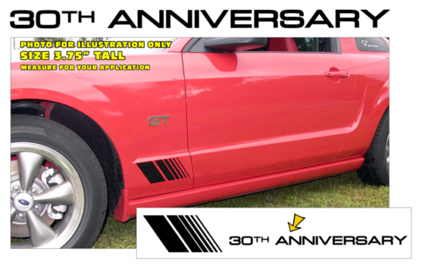 1994 Mustang Small Fader Decal Kit - 30TH Anniversary Part # N207-30