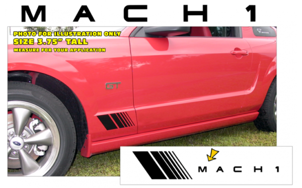 Mustang Small Fader Decal Kit - Mach 1 Name Part # N207-MAC