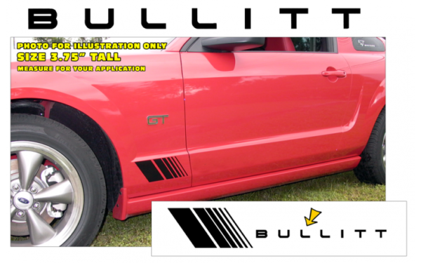 Mustang Small Fader Decal Kit - Bullitt Name Part # N207-BUL