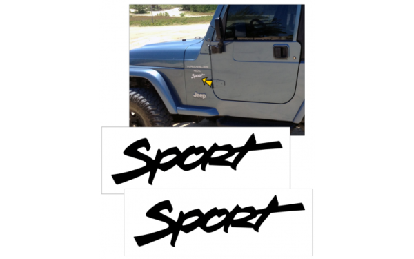 1999-02 Jeep TJ SPORT Name Decal Set Part # QJ-TJ-J209