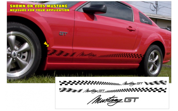 Mustang Lower Rocker Flag Decal - Mustang GT Name Part # K180