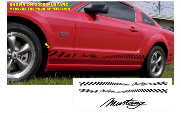 Mustang Lower Rocker flag Decal - Mustang Name Part # K181