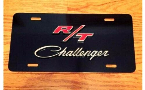 Dodge Mopar RT Challenger 3D License Plate Custom New Black  Aluminum Universal