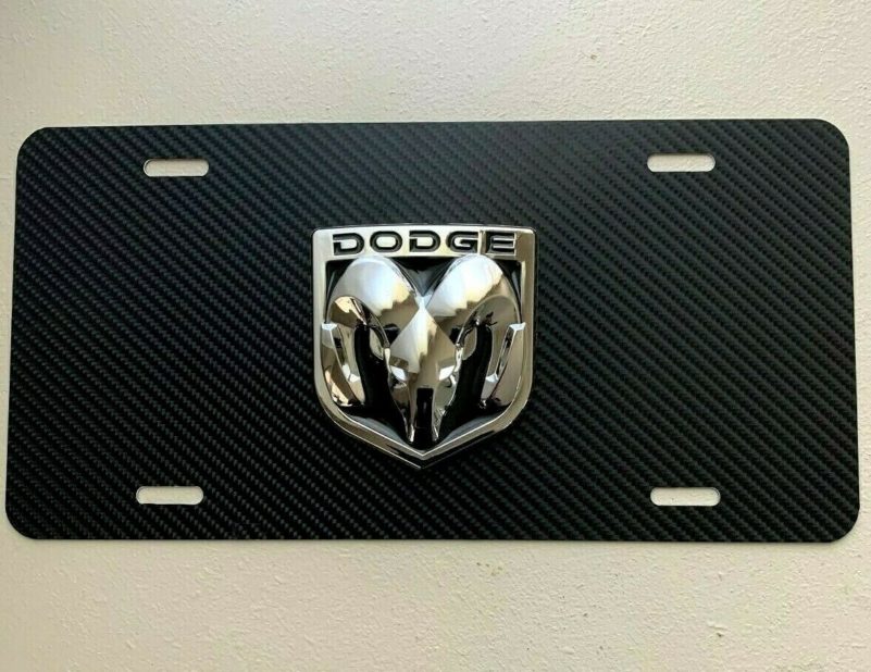Dodge 3d License Plate Custom Carbon Fiber Ram Challenger Mopar Charger Dart