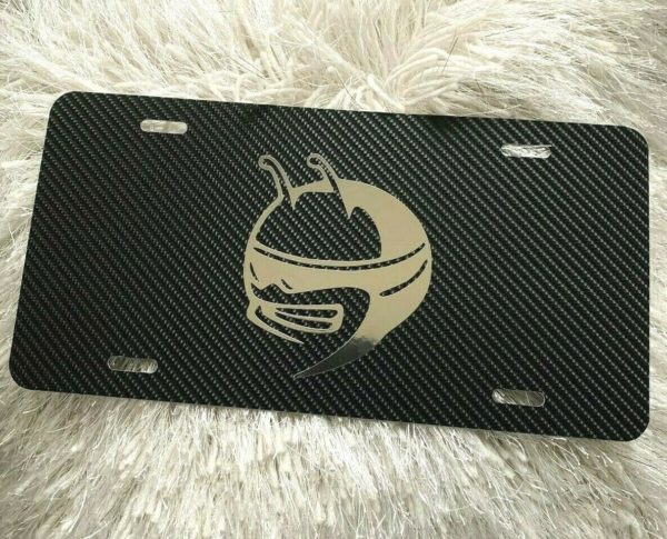Mopar Scat Pack SRT License Plate Carbon Fiber Chrome Logo New Universal Vanity