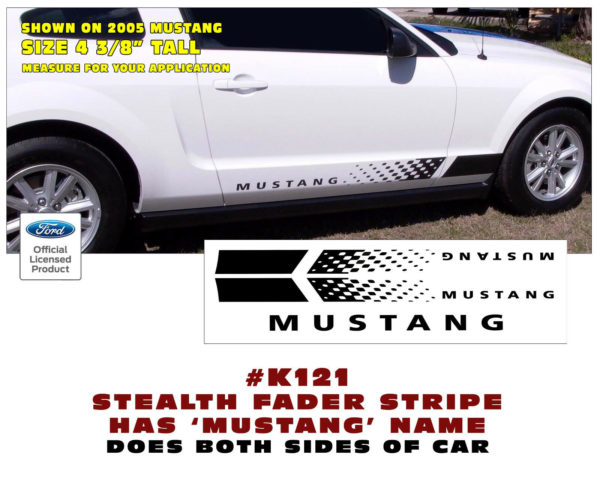 Mustang GT Lower Rocker - Stealth Fader Stripes Part # K120