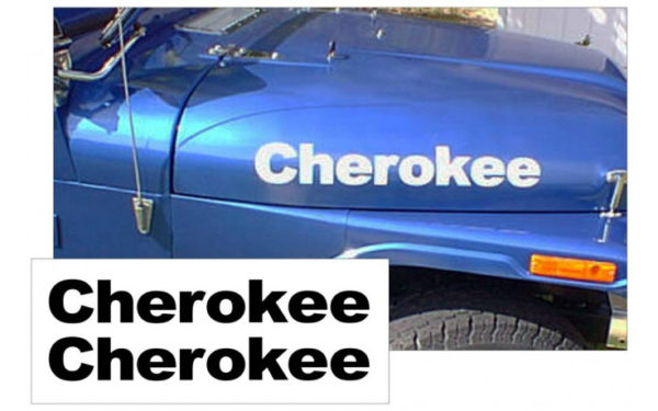 Jeep Hood Decal Lettering Kit - CHEROKEE Name Part # QJ-CJ-J250