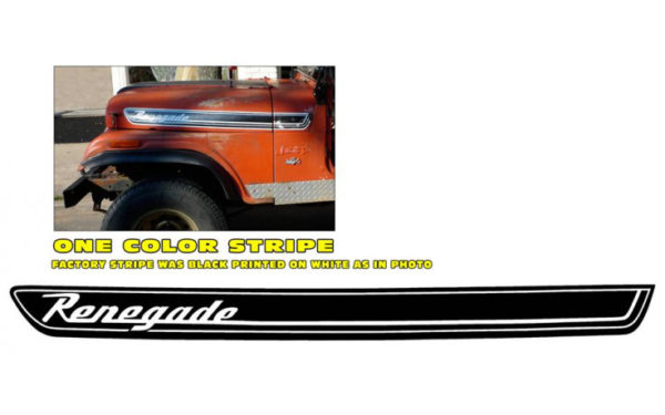 1972-73 Jeep Renegade Hood Side Stripe Kit Part # QJ-JR-7273-054