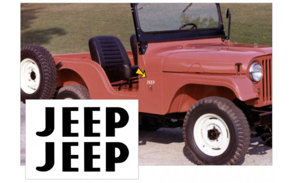 1955-71 Jeep CJ5 & CJ6 Fender Letter Decal Set Part # QJ-CJ-J008