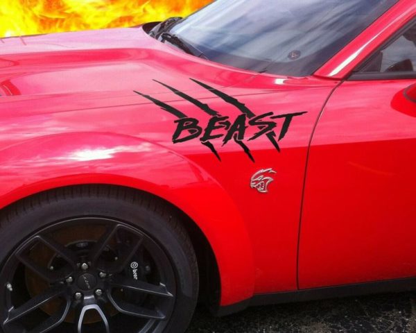 2008-2020 Dodge Challenger Beast HELLCAT Quarter Panel Decal Kit  Driver & Passenger Sides SRT SRT8 RT