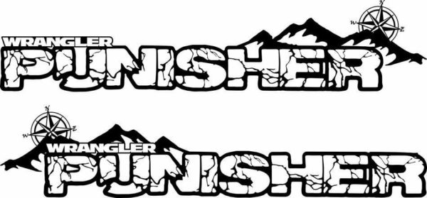Jeep Punisher Fender Body Decal Sticker New 2pc Wrangler Liberty Rubicon SRT