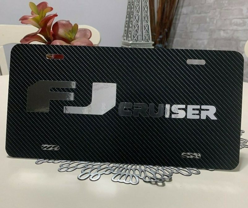 FJ Cruiser License Plate Carbon Fiber Chrome Logo New Universal Vanity - Image 2