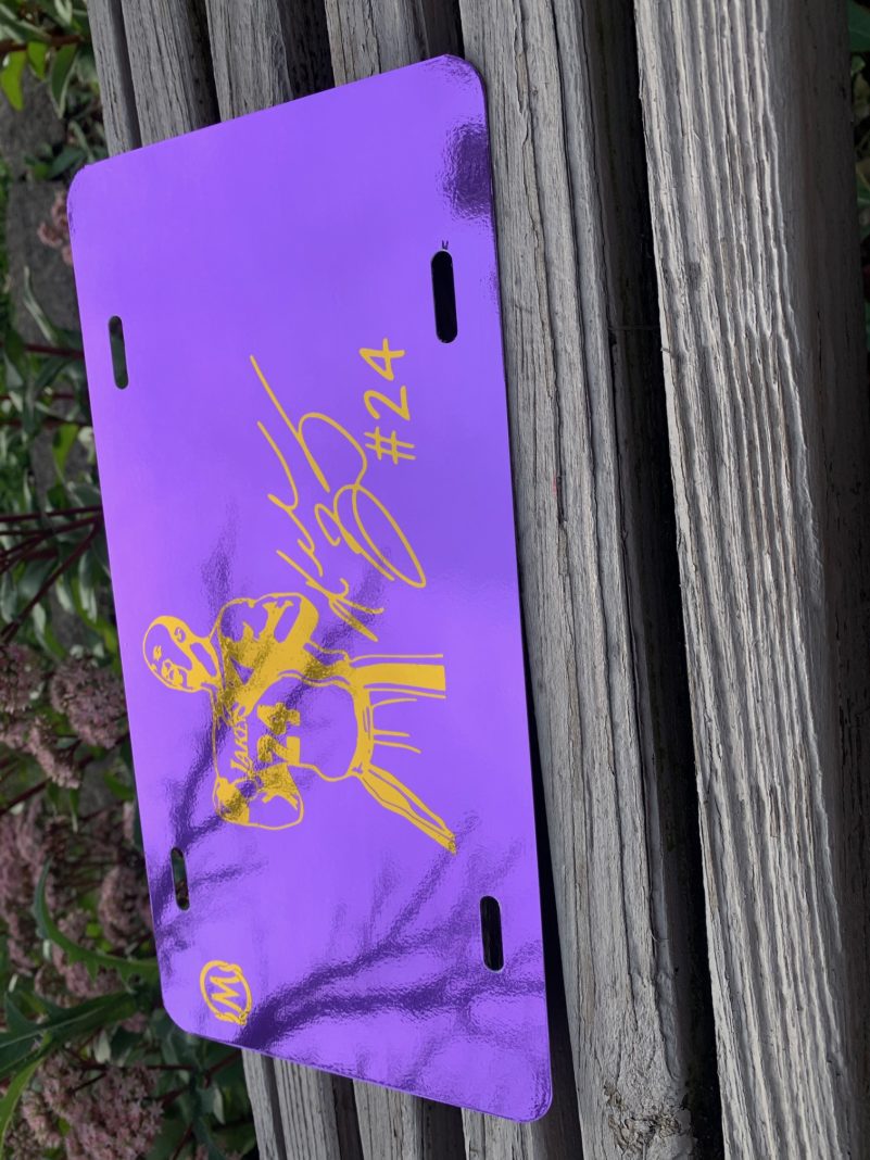 Limited Edition Kobe Bryant Custom Logo License Plate New Black Mamba Edition Purple & Gold LA Lakers Signature - Image 10