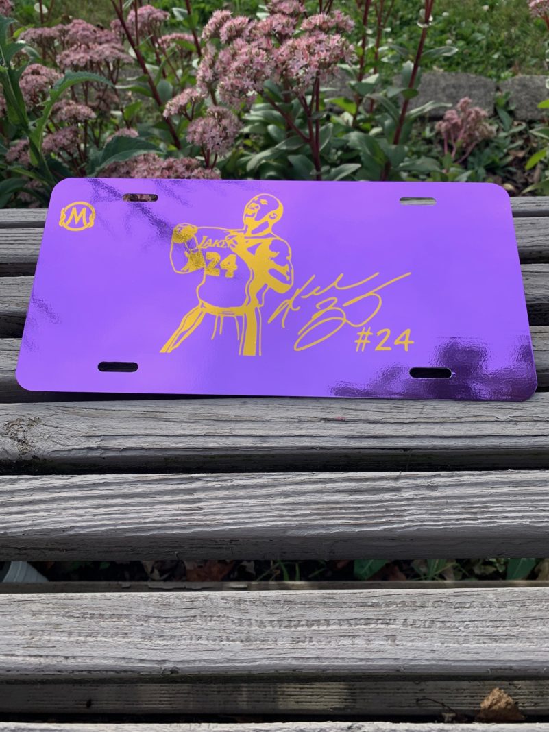 Limited Edition Kobe Bryant Custom Logo License Plate New Black Mamba Edition Purple & Gold LA Lakers Signature - Image 11