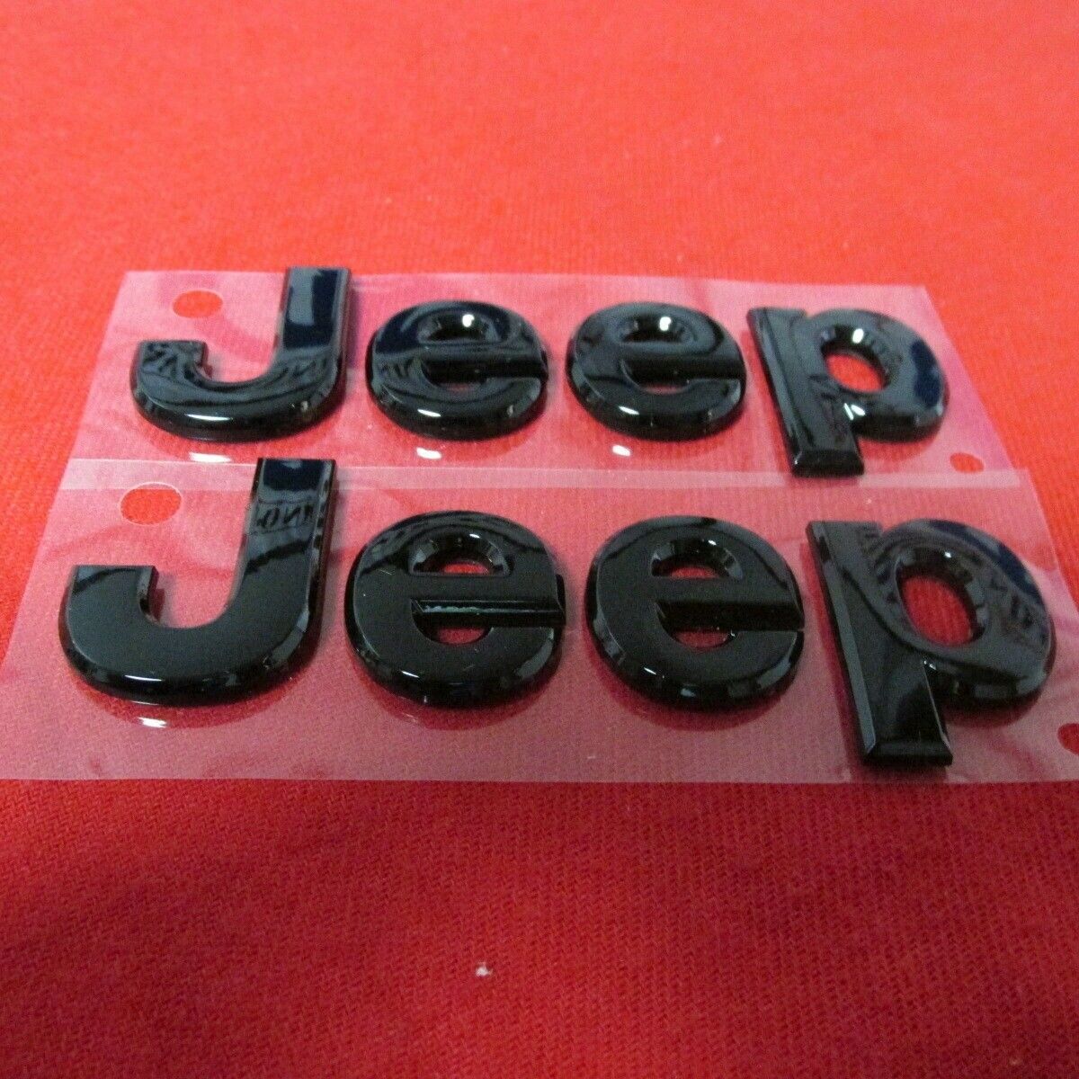 Jeep Wrangler Glossy Black Jeep emblem nameplate 2 NEW OEM MOPAR