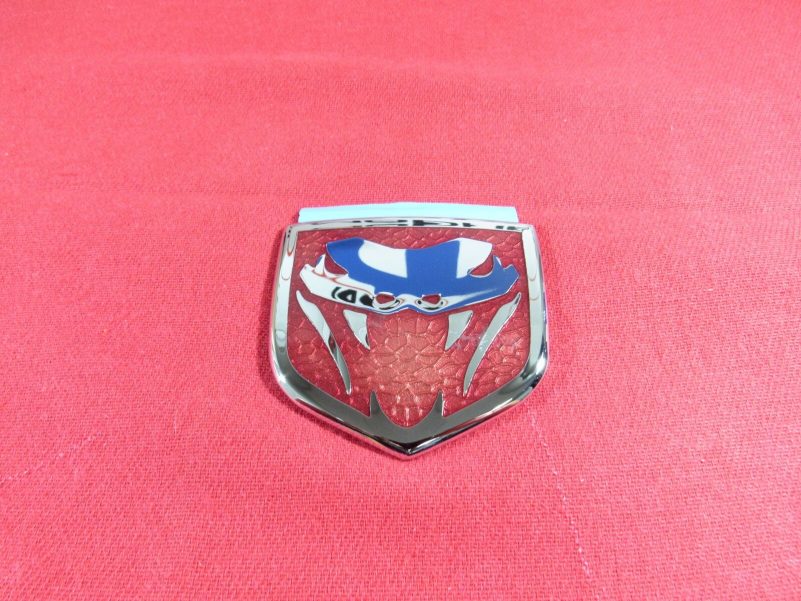 DODGE VIPER Chrome/Red VIPERS Head Emblem NEW OEM MOPAR - Image 2