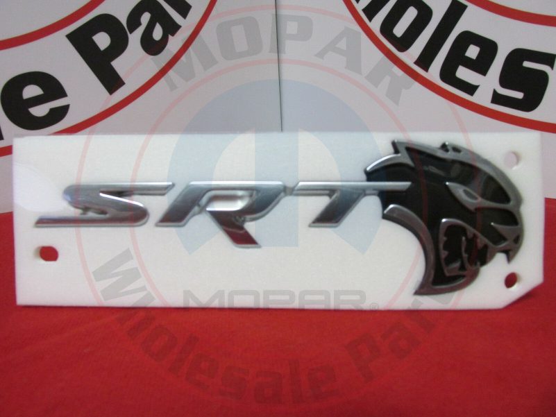 DODGE CHALLENGER HELLCAT Black & Silver SRT Decklid Nameplate Emblem OEM MOPAR - Image 5