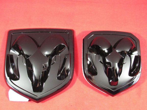 DODGE RAM 1500 2500 3500 BLACK Front & Rear Rams head emblems NEW OEM MOPAR