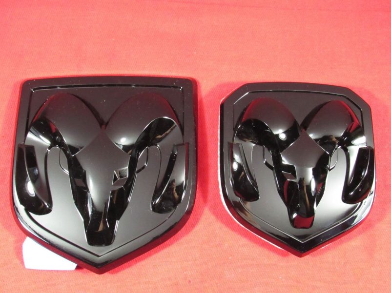 DODGE RAM 1500 2500 3500 BLACK Front & Rear Rams head emblems NEW OEM MOPAR